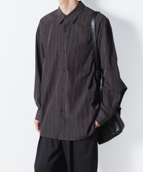 ATTACHMENT(アタッチメント)の「CU/CO ストライプツイル L/S シャツ / CU/CO STRIPE TWILL L/S SHIRT(シャツ/ブラウス・メンズ・グレー系/グリーン系・3/2/1)」の11枚目の写真