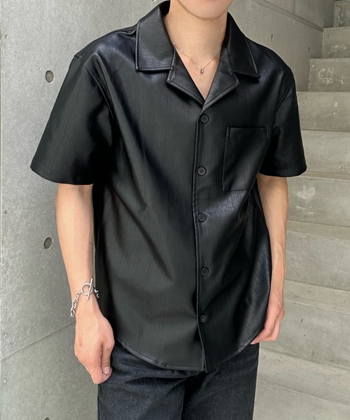 セール】コリアンレザーシャツ（シャツ/ブラウス）｜Otte（オッテ）の