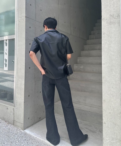 Otte（オッテ）の「コリアンレザーシャツ（シャツ/ブラウス・メンズ・ブラック・LARGE/MEDIUM/X-LARGE/XX-LARGE）」の6枚目の写真