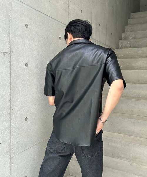 Otte（オッテ）の「コリアンレザーシャツ（シャツ/ブラウス・メンズ・ブラック・LARGE/MEDIUM/X-LARGE/XX-LARGE）」の9枚目の写真