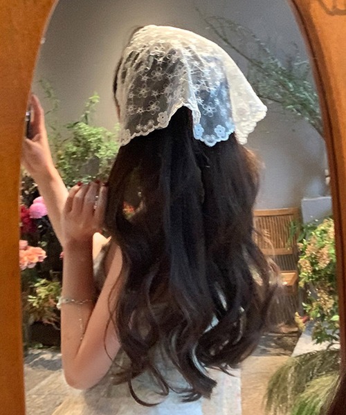 MEMECLE（メメクル）の「【 MEMECLE / メメクル 】レース フラワー ドット バブーシュカ（その他ヘアアクセサリー・レディース・A/C/B・FREE）」の8枚目の写真