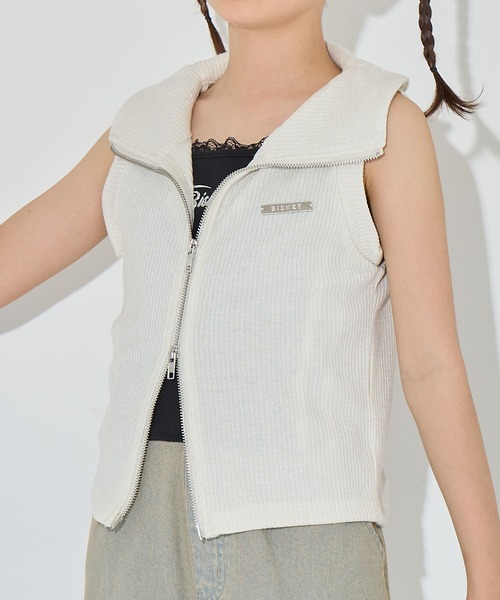 ダブルジップ ノースリーブパーカー ベスト（ベスト）｜BISKEE