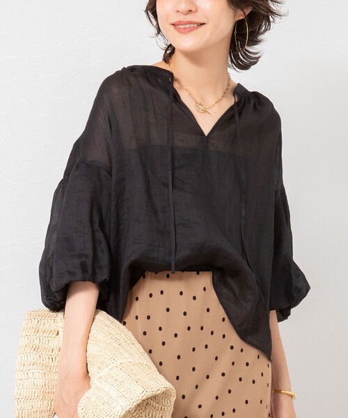 NOLLEY’S(ノーリーズ)の「◇【WEB限定カラーあり】シアーラミー袖バルーンブラウス(シャツ/ブラウス・レディース・ホワイト/ブラウン/ピンク/ブラック・38)」の17枚目の写真