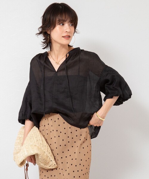NOLLEY’S(ノーリーズ)の「◇【WEB限定カラーあり】シアーラミー袖バルーンブラウス(シャツ/ブラウス・レディース・ホワイト/ブラウン/ピンク/ブラック・38)」の18枚目の写真