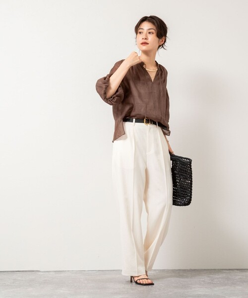 NOLLEY’S(ノーリーズ)の「◇【WEB限定カラーあり】シアーラミー袖バルーンブラウス(シャツ/ブラウス・レディース・ホワイト/ブラウン/ピンク/ブラック・38)」の20枚目の写真