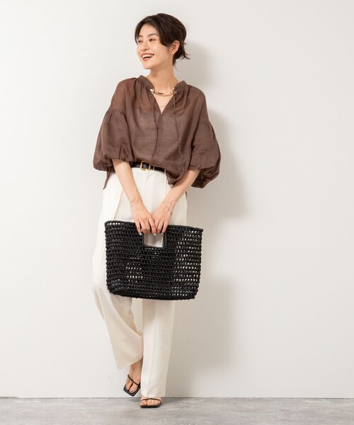 NOLLEY’S(ノーリーズ)の「◇【WEB限定カラーあり】シアーラミー袖バルーンブラウス(シャツ/ブラウス・レディース・ホワイト/ブラウン/ピンク/ブラック・38)」の22枚目の写真