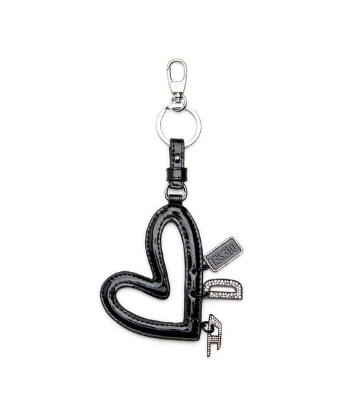 DIESEL（ディーゼル）の「ユニセックス レザー ロゴ キーリング