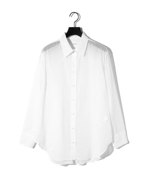 MIDIUMISOLID(ミディウミソリッド)の「MIDIUMISOLID Men’s シアーボイルベーシックシャツ(シャツ/ブラウス・メンズ・オフホワイト/ブラック/ブラウン・FREE)」の2枚目の写真