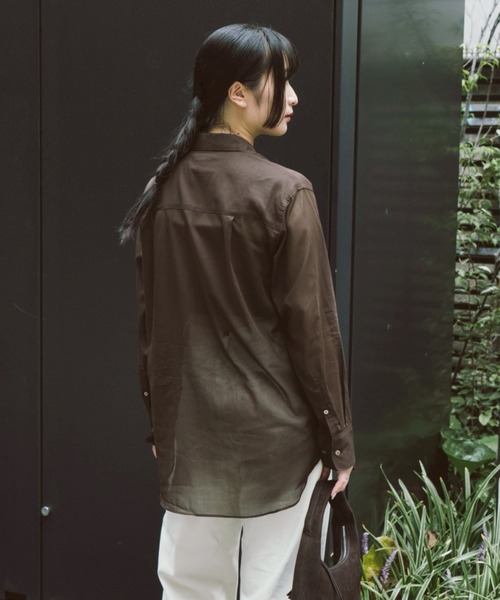 MIDIUMISOLID(ミディウミソリッド)の「MIDIUMISOLID Men’s シアーボイルベーシックシャツ(シャツ/ブラウス・メンズ・オフホワイト/ブラック/ブラウン・FREE)」の16枚目の写真
