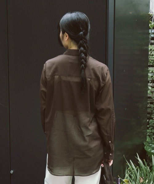 MIDIUMISOLID(ミディウミソリッド)の「MIDIUMISOLID Men’s シアーボイルベーシックシャツ(シャツ/ブラウス・メンズ・オフホワイト/ブラック/ブラウン・FREE)」の17枚目の写真