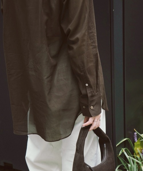 MIDIUMISOLID(ミディウミソリッド)の「MIDIUMISOLID Men’s シアーボイルベーシックシャツ(シャツ/ブラウス・メンズ・オフホワイト/ブラック/ブラウン・FREE)」の19枚目の写真
