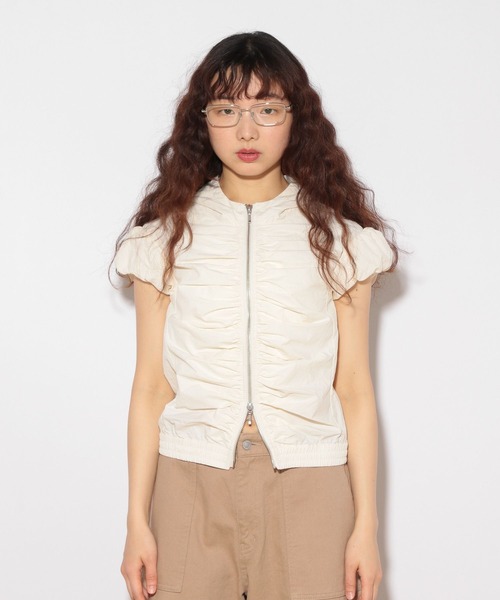 Heather(ヘザー)の「HOLiC ギャザーZIPシャツ 497248(シャツ/ブラウス・レディース・ベージュ/アイボリー/ブラック・FREE)」の10枚目の写真