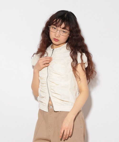Heather(ヘザー)の「HOLiC ギャザーZIPシャツ 497248(シャツ/ブラウス・レディース・ベージュ/アイボリー/ブラック・FREE)」の12枚目の写真