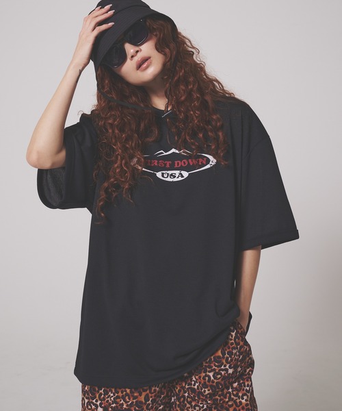 FIRST DOWN（ファーストダウン）の「リネンタッチ ショートスリーブ リンガーTシャツ（Tシャツ/カットソー・メンズ・ホワイト/ブラック・M/L/XL）」の2枚目の写真