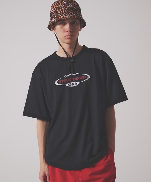 FIRST DOWN（ファーストダウン）の「リネンタッチ ショートスリーブ リンガーTシャツ（Tシャツ/カットソー・メンズ・ホワイト/ブラック・M/L/XL）」の8枚目の写真