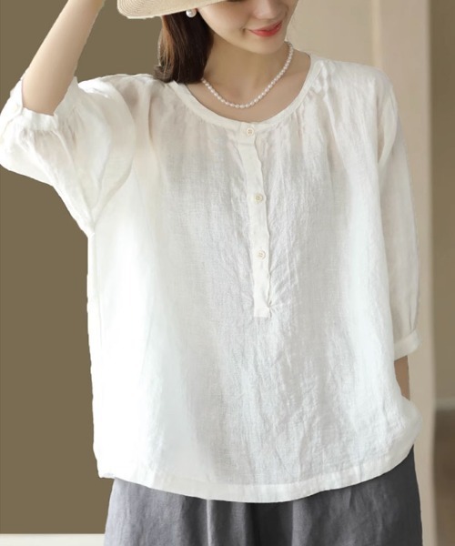 shoppinggo(ショッピングゴー)の「シャツ カットソー レディース 刺繍ブラウス(シャツ/ブラウス・レディース・ホワイト・M)」の9枚目の写真