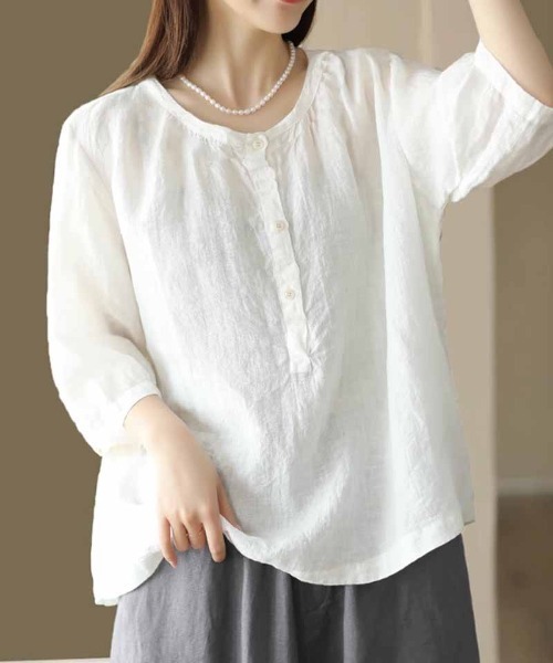 shoppinggo(ショッピングゴー)の「シャツ カットソー レディース 刺繍ブラウス(シャツ/ブラウス・レディース・ホワイト・M)」の8枚目の写真