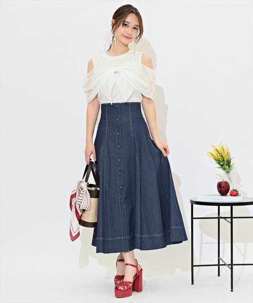 WILLSELECTION（ウィルセレクション）の「ハイウエストデニムスカート（デニムスカート・レディース・ブルー/ネイビー・FREE）」の5枚目の写真