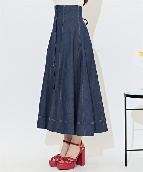 WILLSELECTION（ウィルセレクション）の「ハイウエストデニムスカート（デニムスカート・レディース・ブルー/ネイビー・FREE）」の7枚目の写真