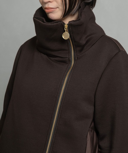 MARECHAL TERRE（マルシャルテル）の「スタンドカラーダウンブルゾン（ダウンジャケット/コート・レディース・ブラウン/ネイビー/アイボリー/ブラック・MEDIUM）」の5枚目の写真