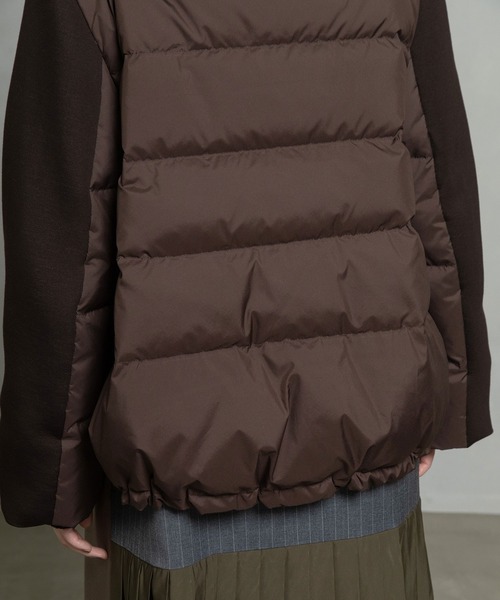 MARECHAL TERRE（マルシャルテル）の「スタンドカラーダウンブルゾン（ダウンジャケット/コート・レディース・ブラウン/ネイビー/アイボリー/ブラック・MEDIUM）」の9枚目の写真