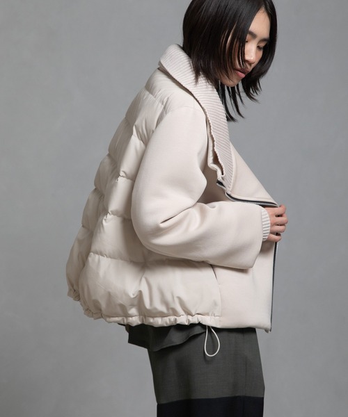 MARECHAL TERRE（マルシャルテル）の「スタンドカラーダウンブルゾン（ダウンジャケット/コート・レディース・ブラウン/ネイビー/アイボリー/ブラック・MEDIUM）」の20枚目の写真