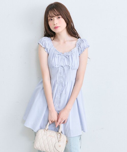 OLIVE des OLIVE オリーブデオリーブ ワンピース ミニワンピース セール】ノースリーブシャツミニワンピース（ワンピース