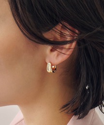 ニュアンス ドロップ フープ ワンタッチ ピアス