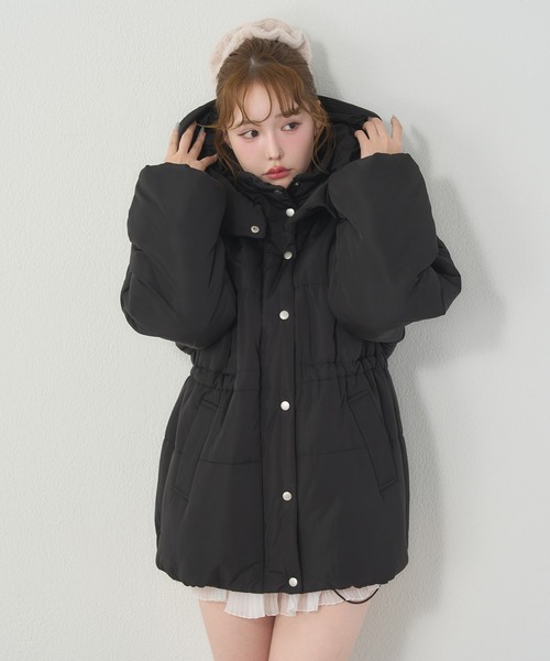 セール】ウェストマークミドルフェイクダウンジャケット（ダウン