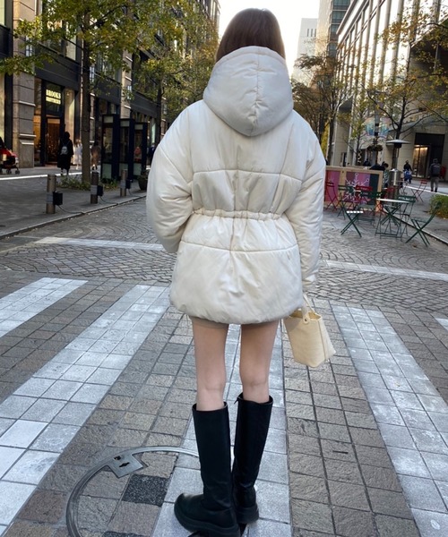 ウェストマークミドルフェイクダウンジャケット（ダウン