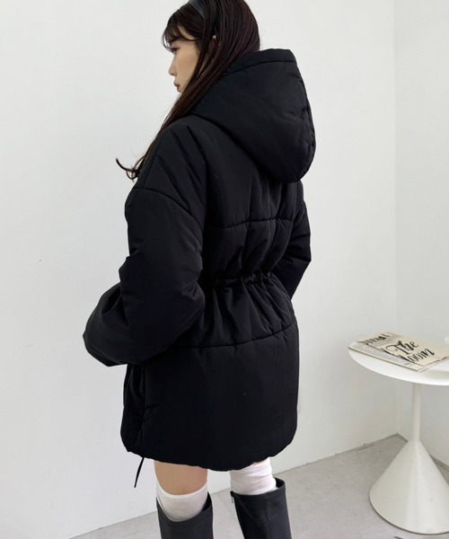 セール】ウェストマークミドルフェイクダウンジャケット（ダウン