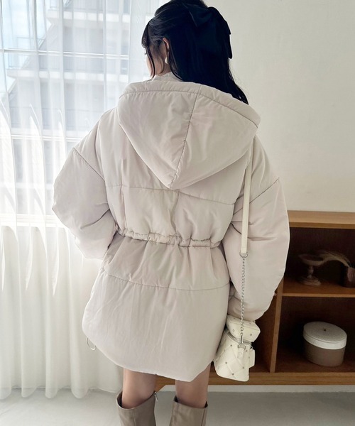 ウェストマークミドルフェイクダウンジャケット（ダウン