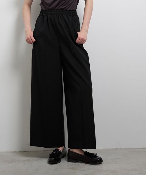 LANVIN en Bleu(ランバンオンブルー)の「ドライポリエステルイージーパンツ(その他パンツ・レディース・オフホワイト/ブラック/ブラウン・38/36)」の2枚目の写真