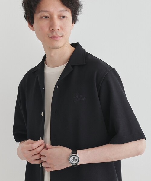 TAKEO KIKUCHI（タケオキクチ）の「【LIMITED】ハンドライティングロゴ 1ポイントジャージ半袖シャツ（シャツ/ブラウス・メンズ・アイボリー/ネイビー・01/02/03/04/05）」の16枚目の写真