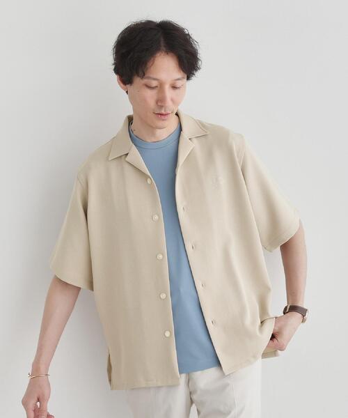 TAKEO KIKUCHI（タケオキクチ）の「【LIMITED】ハンドライティングロゴ 1ポイントジャージ半袖シャツ（シャツ/ブラウス・メンズ・アイボリー/ネイビー・01/02/03/04/05）」の11枚目の写真