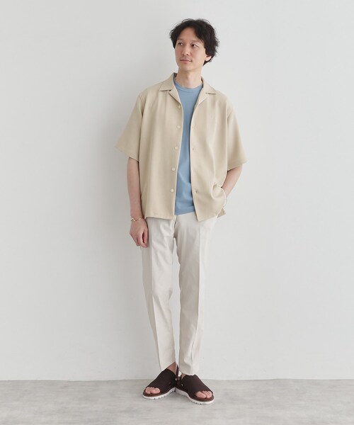 TAKEO KIKUCHI（タケオキクチ）の「【LIMITED】ハンドライティングロゴ 1ポイントジャージ半袖シャツ（シャツ/ブラウス・メンズ・アイボリー/ネイビー・01/02/03/04/05）」の8枚目の写真