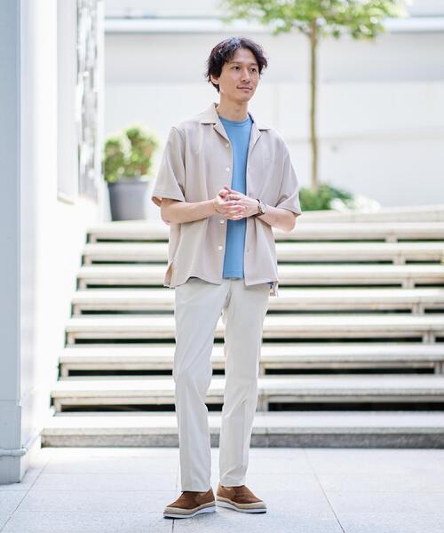TAKEO KIKUCHI（タケオキクチ）の「【LIMITED】ハンドライティングロゴ 1ポイントジャージ半袖シャツ（シャツ/ブラウス・メンズ・アイボリー/ネイビー・01/02/03/04/05）」の6枚目の写真