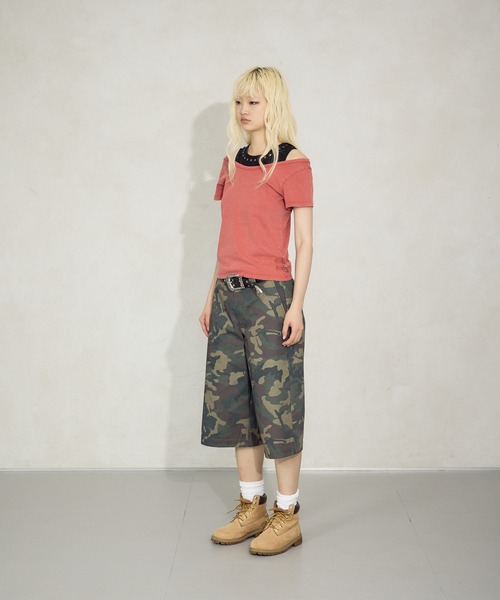FTW(エフティダブリュー)の「PROCESSING WIDE NECK TOP(Tシャツ/カットソー・レディース・ベージュ/チャコールグレー/レッド・SMALL/MEDIUM)」の18枚目の写真