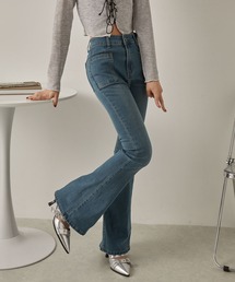 NuNuNa(ヌヌナ)の【NuNuNa】ハイウエストストレッチスキニーフレアデニムパンツ(デニムパンツ)