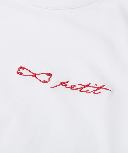 LA POMME petit(ラポミ・プチ)の「Embroidered Signature T(Tシャツ/カットソー・レディース・ホワイト/ブラック・SMALL/MEDIUM/LARGE)」の9枚目の写真