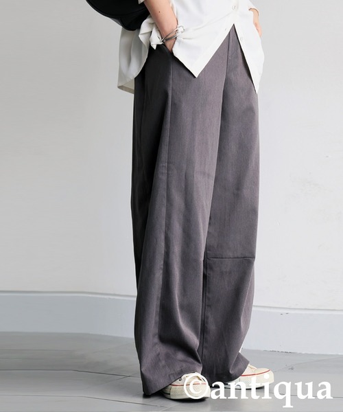 antiqua(アンティカ)の「配色切替 ワイドパンツ(その他パンツ・レディース・グレー/ブラック・MEDIUM/LARGE)」の10枚目の写真