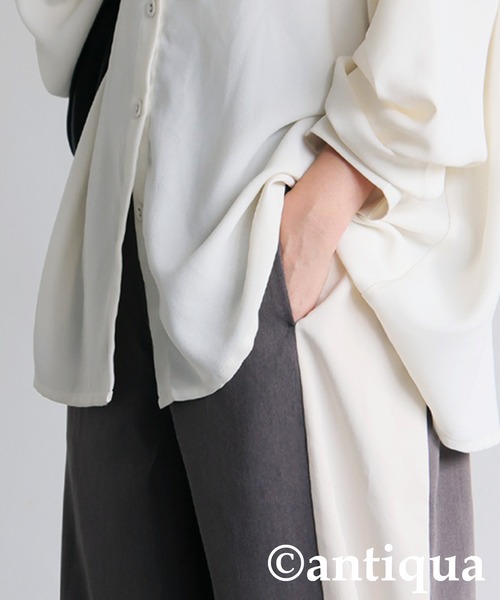 antiqua(アンティカ)の「配色切替 ワイドパンツ(その他パンツ・レディース・グレー/ブラック・MEDIUM/LARGE)」の11枚目の写真