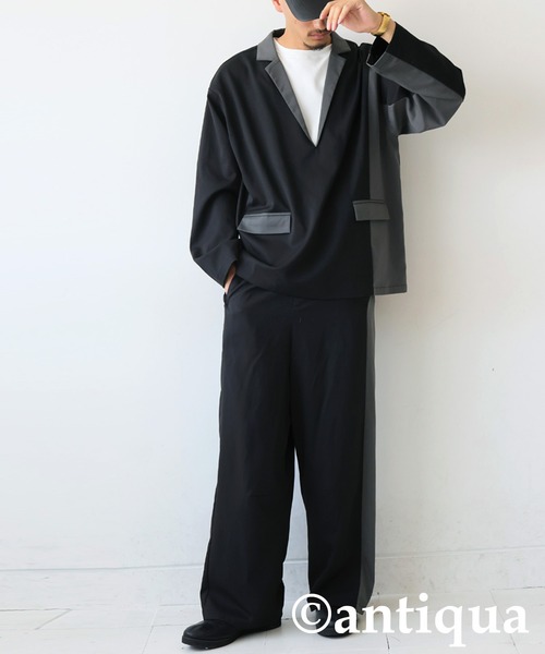 antiqua(アンティカ)の「配色切替 ワイドパンツ(その他パンツ・レディース・グレー/ブラック・MEDIUM/LARGE)」の22枚目の写真