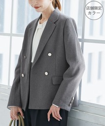 ADORE グレー ダブルボタン サマージャケット アウトレット】【夏向け】麻調ライトグレー ダブルブレスト