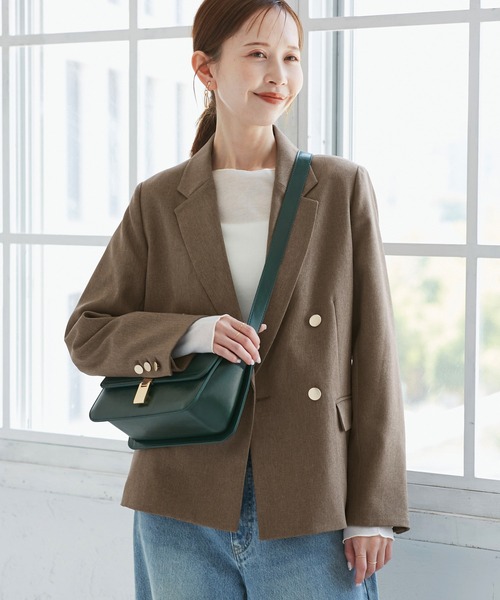 ウールライクストレッチジャケットベージュ セール】『防シワ/イージーケア』LIFE STYLE TAILOR ウール