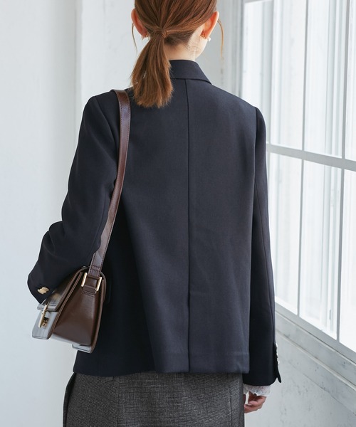 ROPE' PICNIC（ロペピクニック）の「レディハンサムシリーズ ウールライク金ボタンジャケット(半裏地)/セットアップ・通勤対応（テーラードジャケット・レディース・グレー/ネイビー/ブラック系その他/ライトグレー/ベージュ系その他2・M/L）」の13枚目の写真