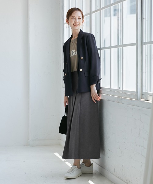 ROPE' PICNIC（ロペピクニック）の「レディハンサムシリーズ ウールライク金ボタンジャケット(半裏地)/セットアップ・通勤対応（テーラードジャケット・レディース・グレー/ネイビー/ブラック系その他/ライトグレー/ベージュ系その他2・M/L）」の7枚目の写真
