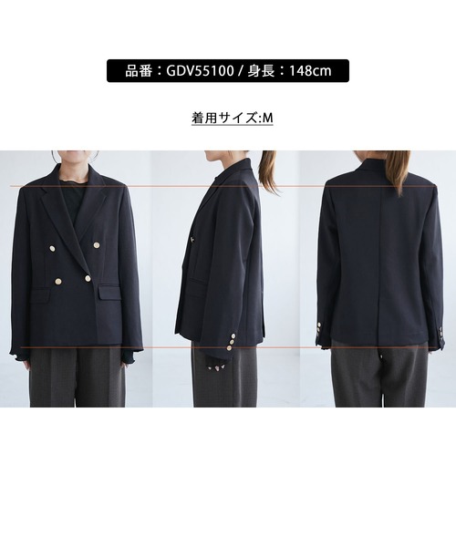 レディハンサムシリーズ ウールライク金ボタンジャケット(半裏地