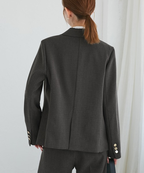 ROPE' PICNIC（ロペピクニック）の「レディハンサムシリーズ ウールライク金ボタンジャケット(半裏地)/セットアップ・通勤対応（テーラードジャケット・レディース・グレー/ネイビー/ブラック系その他/ライトグレー/ベージュ系その他2・M/L）」の11枚目の写真