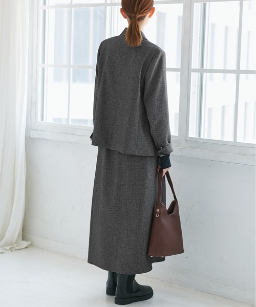 ROPE' PICNIC（ロペピクニック）の「レディハンサムシリーズ ウールライク金ボタンジャケット(半裏地)/セットアップ・通勤対応（テーラードジャケット・レディース・グレー/ネイビー/ブラック系その他/ライトグレー/ベージュ系その他2・M/L）」の19枚目の写真